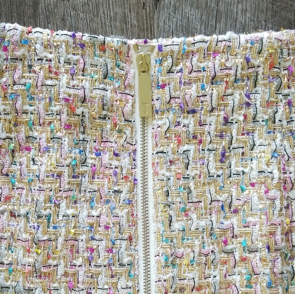 🍒NWT🍒 TED BAKER LORELAS TWEED BOUCLE MINI SKIRT - Picture 5 of 8